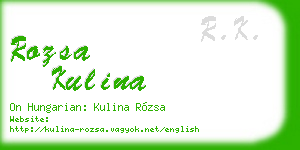 rozsa kulina business card